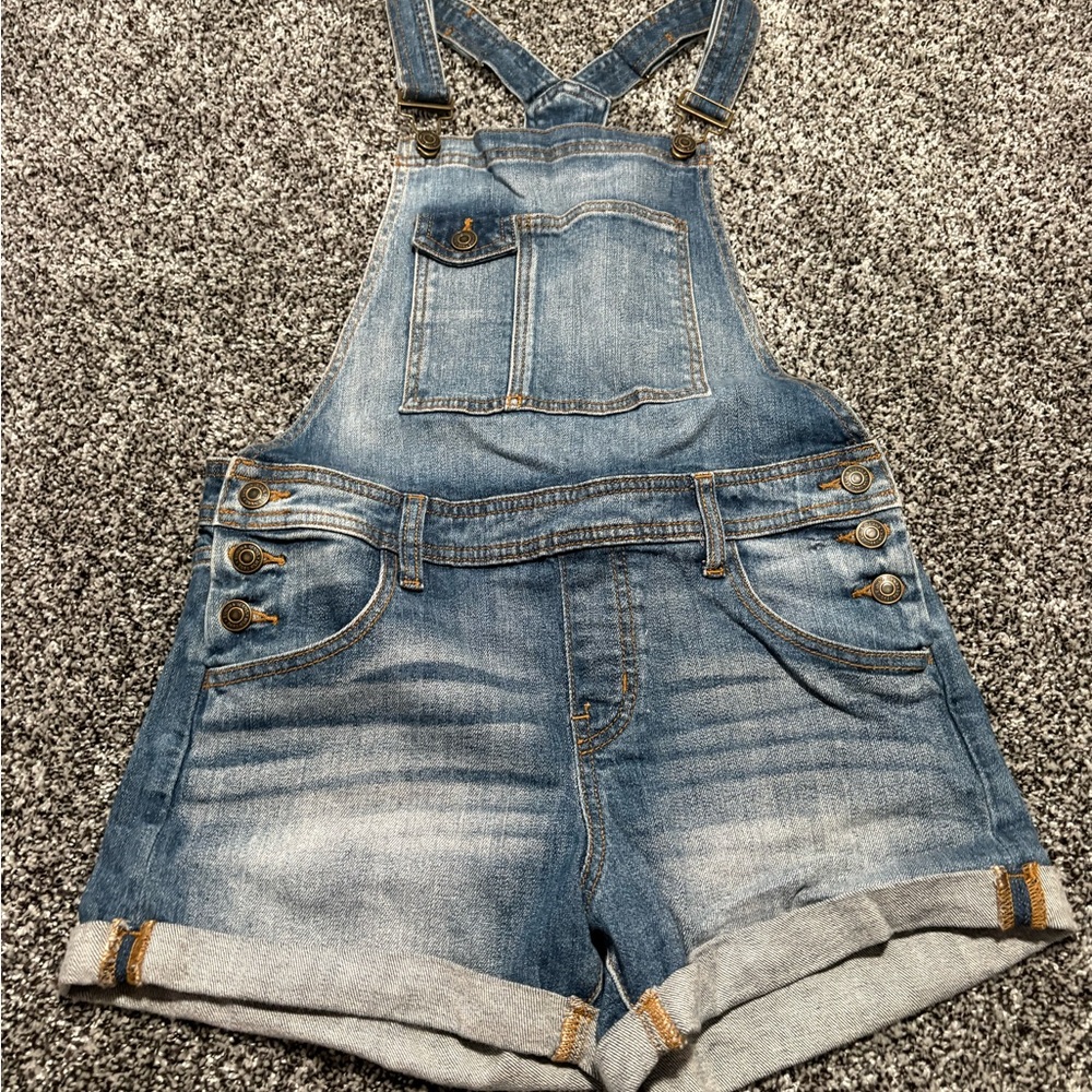 eunina Light Blue Denim Short Overalls- Small